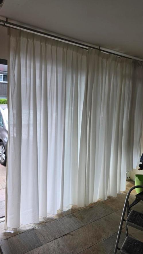 vitrage. 1 meter 2 meter. 2 stukken van 1 meter x 2.45 meter, Huis en Inrichting, Stoffering | Gordijnen en Lamellen, Gebruikt