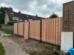 Douglas hout/beton schutting €125 p/m inclusief montage, Ophalen, 1 tot 2 meter, Minder dan 3 meter, Zo goed als nieuw