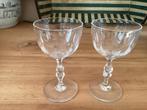 Vintage 2 glaasjes cristal, Ophalen of Verzenden