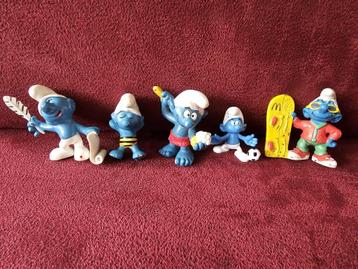 # 5 x de smurfen poppetjes. murf. smurfjes beschikbaar voor biedingen