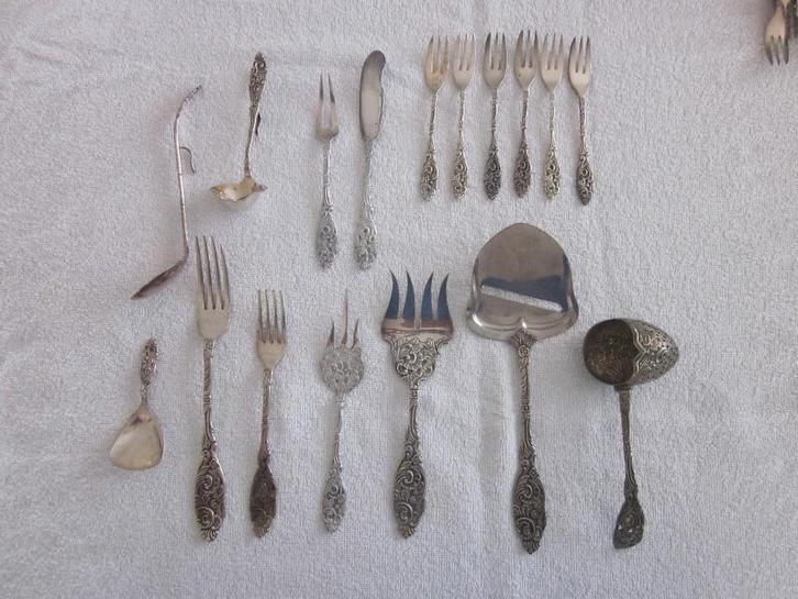 17 Verzilverde delen Gero 90 model 635 Georg Nilsson. set 1, Antiek en Kunst, Antiek | Goud en Zilver, Ophalen of Verzenden