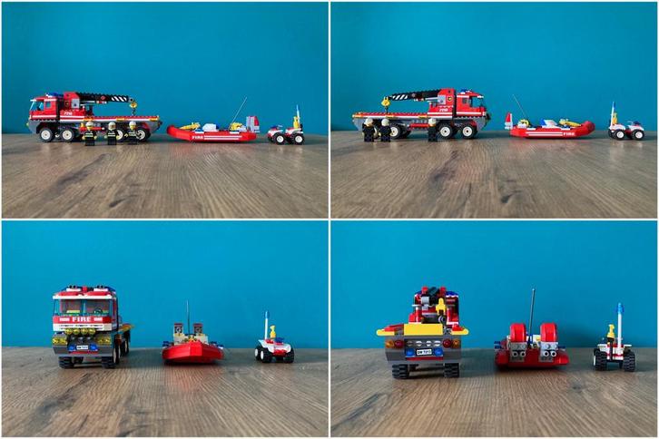 Lego City 7213 Off-Road Fire Truck & Fireboat, Kinderen en Baby's, Speelgoed | Duplo en Lego, Gebruikt, Ophalen