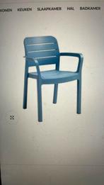 4 lichtblauwe tuinstoelen allibert, Tuin en Terras, Tuinstoelen, Ophalen, Gebruikt, Kunststof, Stapelbaar