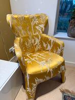 Gele fauteuil met print (bold monkey), Huis en Inrichting, Fauteuils, Ophalen, Minder dan 50 cm, Minder dan 75 cm, Zo goed als nieuw