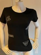 Cherry koko shirt met embleems maat s, Kleding | Dames, Zwart, Ophalen of Verzenden, Zo goed als nieuw, Korte mouw