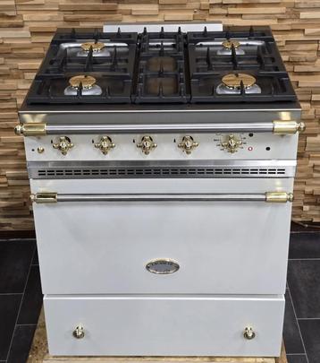 Luxe Fornuis Lacanche 70cm wit + messing 4 pits beschikbaar voor biedingen