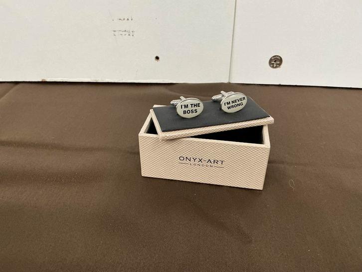 Stijlvolle manchetknopen van Onyx-Art London WD-026, Sieraden, Tassen en Uiterlijk, Manchetknopen, Zo goed als nieuw, Overige materialen