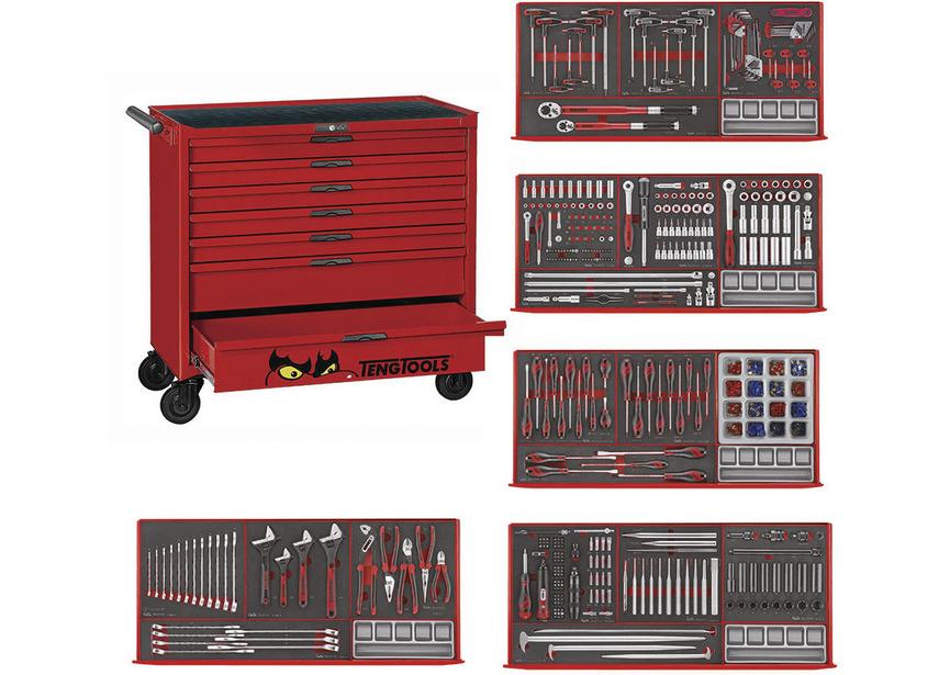Gereedschapswagen rood foam midi master set Teng Tools, Auto diversen, Autogereedschap, Zo goed als nieuw, Ophalen