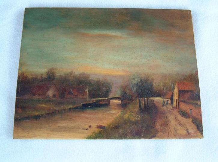 antiek schilderij op paneel, Antiek en Kunst, Kunst | Schilderijen | Klassiek, Ophalen of Verzenden