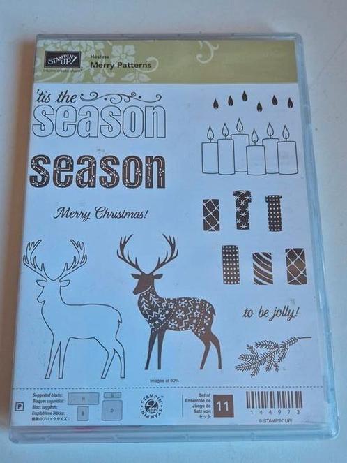 Stampin Up Merry Patterns hostess stempelset, Hobby en Vrije tijd, Stempelen, Gebruikt, Clearstamp, Ophalen of Verzenden