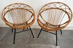 Twee vintage, midcentury Rohé rotan stoelen, retro, Ophalen, Huis en Inrichting