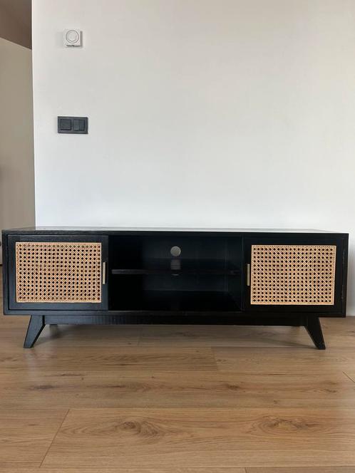 Zwart webbing tv meubel, Huis en Inrichting, Kasten | Televisiemeubels, Zo goed als nieuw, Minder dan 100 cm, 25 tot 50 cm, Ophalen of Verzenden