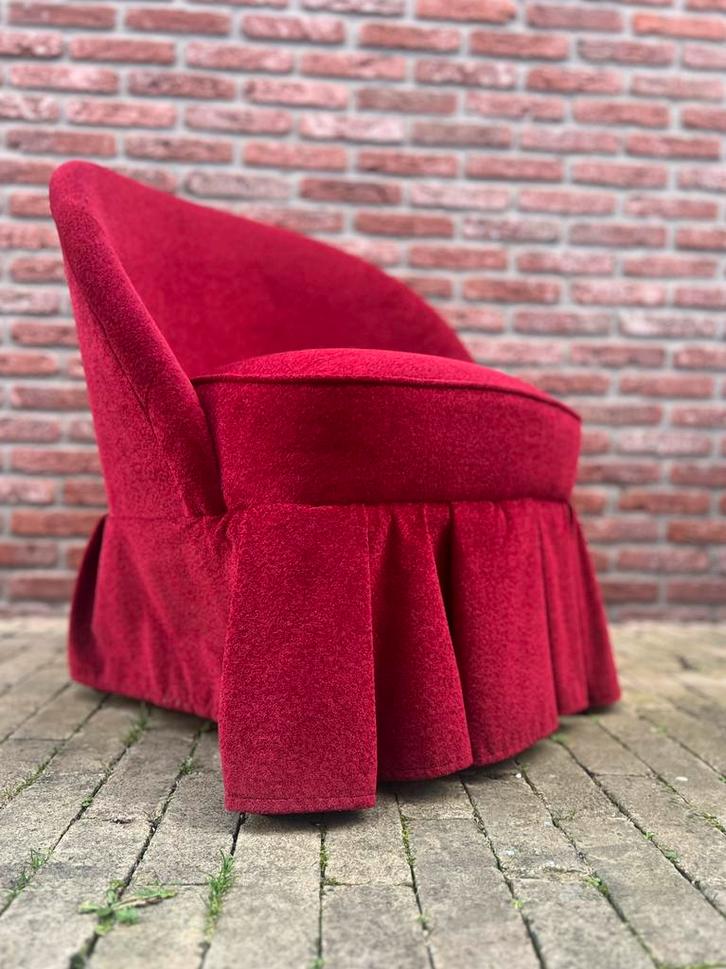 rode fauteuil, Huis en Inrichting, Fauteuils, Zo goed als nieuw, Stof, 50 tot 75 cm, Minder dan 75 cm, Ophalen of Verzenden