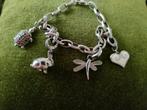 Zilveren armband Fossil met bedels, Ophalen of Verzenden, Zo goed als nieuw, Zilver, Staal