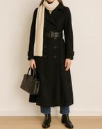 wollen lange zwarte mantel van Didi maat M, Kleding | Dames, Jassen | Winter, Maat 38/40 (M), Zwart, Didi, Ophalen of Verzenden