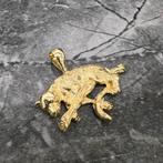 14k gouden panter kettinghanger hanger 14 karaat massief, Ophalen of Verzenden, Zo goed als nieuw, Goud, Kruis of Symbool