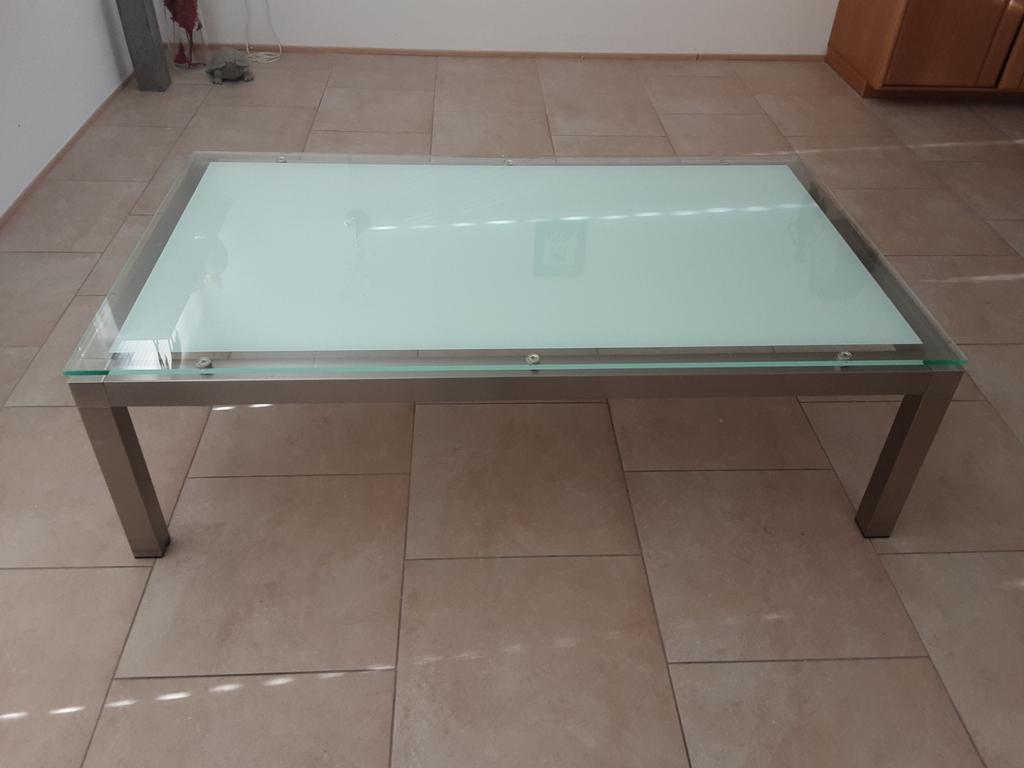 Glazen salontafel  - OPHALEN IN ZUIDLAREN, Huis en Inrichting, Ophalen, 100 tot 150 cm, 50 tot 100 cm, Minder dan 50 cm