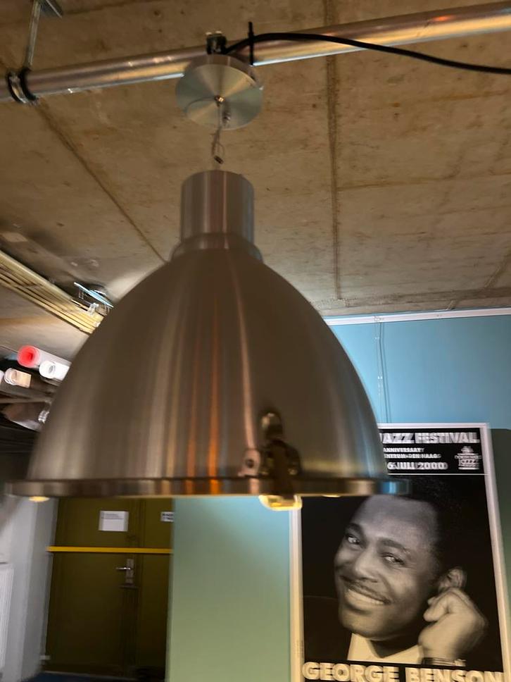 Industriële Hanglamp Metaal, Huis en Inrichting, Lampen | Hanglampen, Zo goed als nieuw, Minder dan 50 cm, Metaal, Ophalen of Verzenden