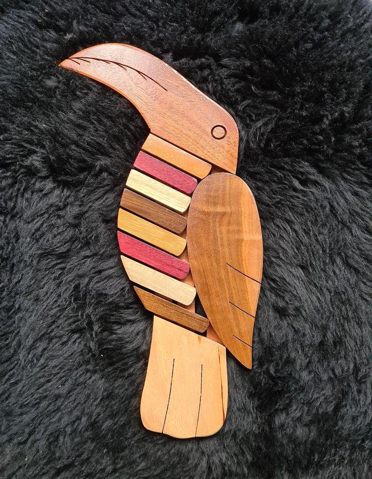 VGT Natuurlijk massief houten toekan- wanddecoratie, Huis en Inrichting, Woonaccessoires | Wanddecoraties, Nieuw, Ophalen of Verzenden