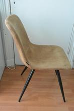 Bruin suéde stoel Kuipstoeltje Zwart metalen poten MX Sofa, Huis en Inrichting, Stoelen, Ophalen, Gebruikt, Bruin, Eén