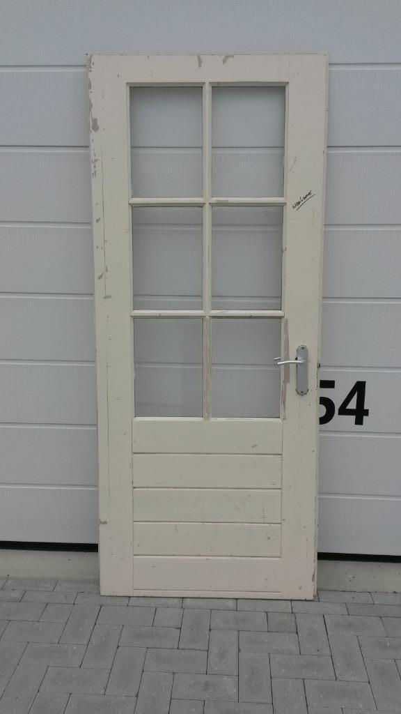 diverse deuren MET MEERDERE RUITJES, Doe-het-zelf en Verbouw, Deuren en Horren, Gebruikt, Binnendeur, 200 tot 215 cm, Glas, Hout