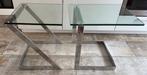 2 prachtige Gebra bijzettafels, Ophalen, Vierkant, Glas, Minder dan 55 cm