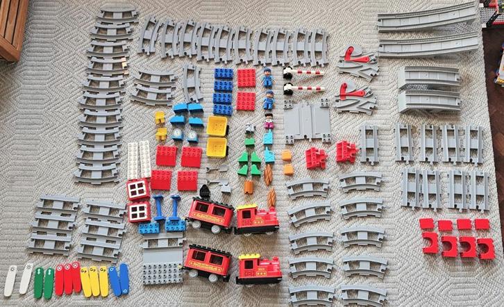 Duplo TREIN BUNDEL (4 Sets) 2x Stoomtrein, Brug & Veel Rails, Kinderen en Baby's, Speelgoed | Duplo en Lego, Zo goed als nieuw