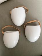 Wand hang potjes vaasjes wit steen 3x schoon, heel nieuw, Wit, Aardewerk of Porselein, Ophalen of Verzenden, Zo goed als nieuw