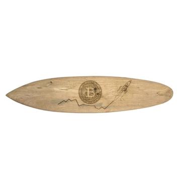 Bitcoin Crypto - deco surfplank 150 cm - hout beschikbaar voor biedingen