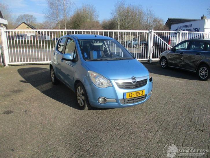 Opel Agila 1.0 Edition Airco NAP (bj 2009), Auto diversen, Schadeauto's, Opel, Handgeschakeld, Benzine, Hatchback, Blauw