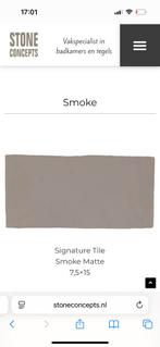 Piet Boon SIGNATURE Tile smoke matt 4 dozen, Doe-het-zelf en Verbouw, Tegels, Ophalen of Verzenden, Minder dan 5 m², Wandtegels