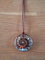 Glazen space age hanger aan wax touw met sluiting, Sieraden, Tassen en Uiterlijk, Ophalen of Verzenden, Overige materialen