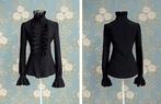 Zwarte victoriaanse dames blouse (gothic middeleeuws shirt), Verzenden, Nieuw