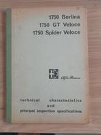 Handboek Alfa Romeo 1750 Berlina GT veloce, spider, Boeken, Auto's | Boeken, Gelezen, Alfa Romeo, Ophalen of Verzenden, Alfa Romeo