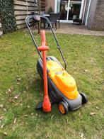 Elektrische grasmaaier en  grastrimmer., Elektrische grasmaaier, Ophalen of Verzenden, Zo goed als nieuw, Opvangbak