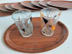 9 X Vintage styl teak motief Cambro serveer bladen, Ophalen of Verzenden