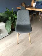 4 eetkamerstoelen, antraciet, Ophalen, Zo goed als nieuw, Vier, Stof