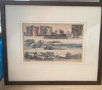 Schilderij bloemendaal zandvoortse duinen en omgeving, Antiek en Kunst, Kunst | Etsen en Gravures, Ophalen of Verzenden