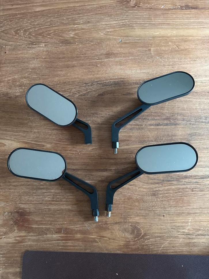 Spiegels Zwart Aluminium Houder - Set van 4, Motoren, Accessoires | Overige, Gebruikt, Ophalen of Verzenden