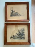 Twee etsen van Rembrandt (vermoedelijk), Ophalen of Verzenden