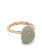 Tirisi Moda 18K Rose Gouden Ring Aquamarijn & Diamant, Nieuw, Ophalen of Verzenden, 17 tot 18, Roze