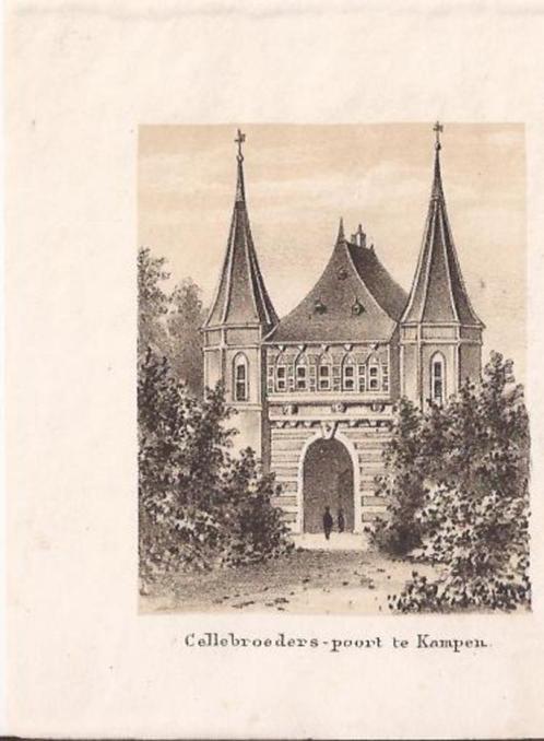 Kampen. Cellebroeders-poort. Litho 1875, Antiek en Kunst, Kunst | Etsen en Gravures, Ophalen of Verzenden