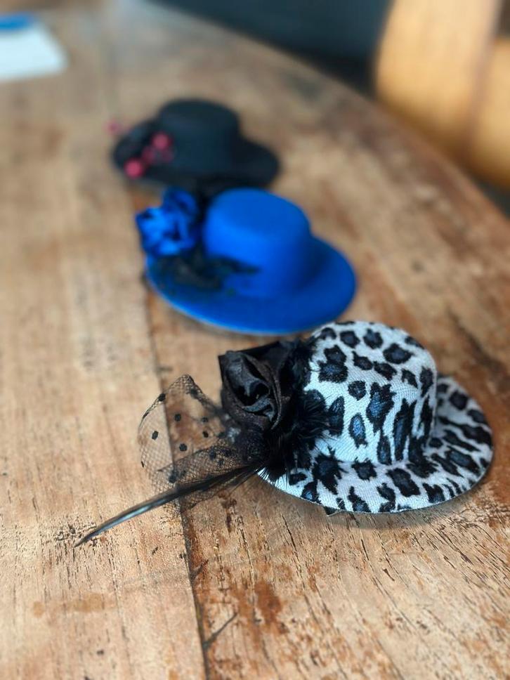 Mini Hoedjes Set - Feestelijk & Uniek, Kleding | Dames, Hoeden en Petten, Zo goed als nieuw, Hoed, One size fits all, Ophalen of Verzenden