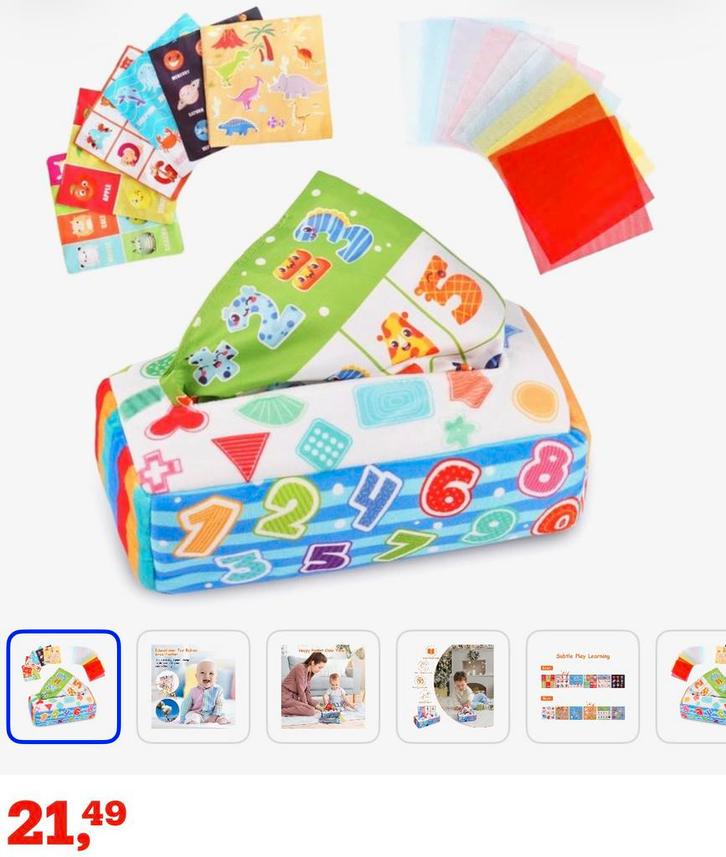 Sensorische tissue box, Kinderen en Baby's, Speelgoed | Overig, Zo goed als nieuw, Jongen of Meisje, Ophalen