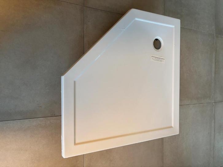 Hoge Douchebak 100x100cm Vijfhoek Acryl, Doe-het-zelf en Verbouw, Sanitair, Nieuw, Douche, Ophalen