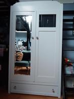 Vintage houten kledingkast met spiegel, Huis en Inrichting, Kasten | Kledingkasten, Ophalen, Gebruikt, Eikenhout, 50 tot 100 cm