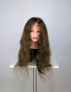Bruine pruik van echt haar, Onbekend, Ophalen of Verzenden, Zo goed als nieuw, Pruik of Haarverlenging