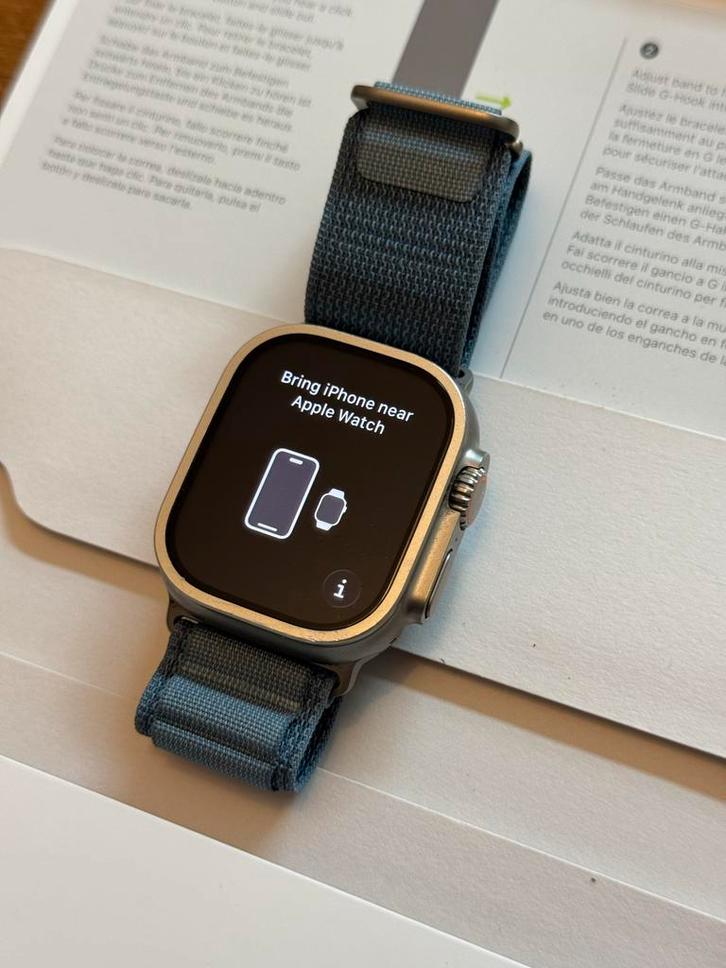 Apple Watch Ultra 2 - Nieuwstaat + Alpine Loop, Sieraden, Tassen en Uiterlijk, Smartwatches, Zo goed als nieuw, iOS, Grijs, Afstand