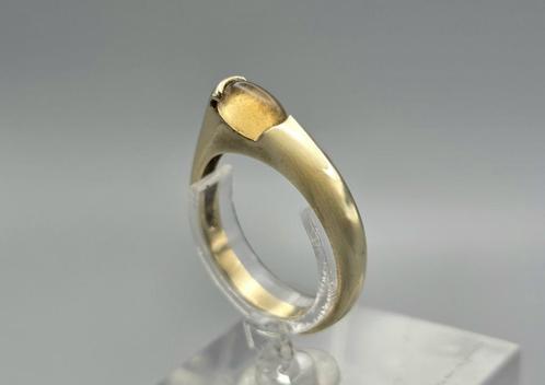 Gouden ring met edelstenen citrien. 2025/436., Sieraden, Tassen en Uiterlijk, Antieke sieraden, Ring, Goud, Met edelsteen, Ophalen of Verzenden