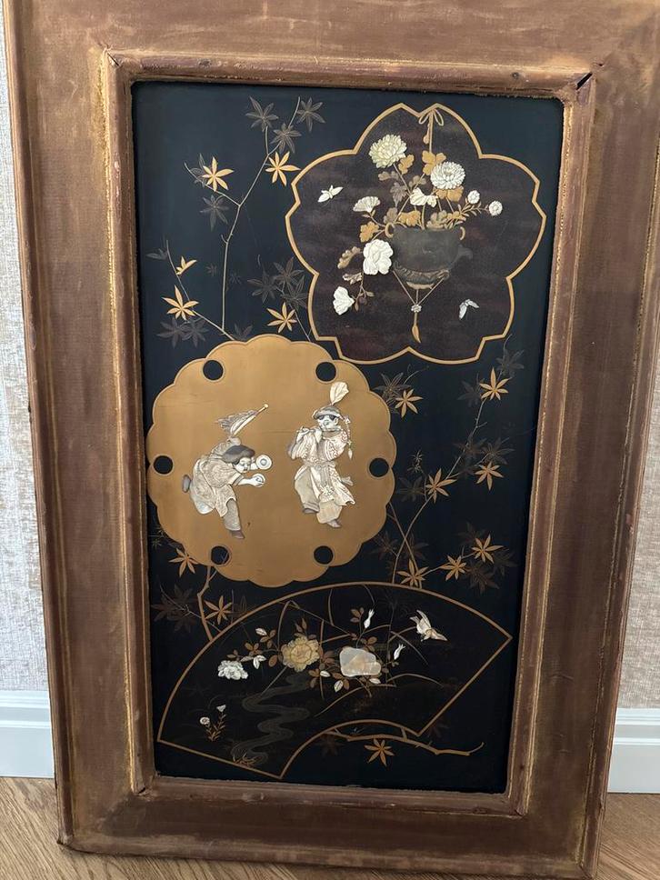 Antiek Chinees Kamerscherm Paneel, Antiek en Kunst, Kunst | Overige Kunst, Ophalen of Verzenden